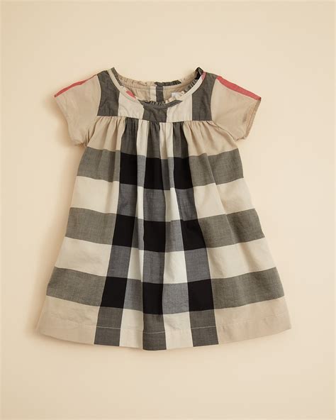 BURBERRY Children Baby Dress Blue Denim Cotton Size 9M .